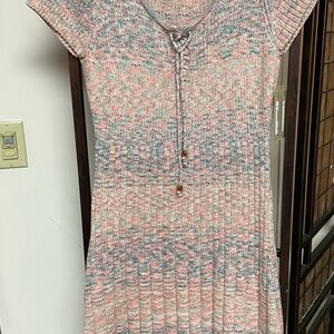 Frye Pink and Blue Knit Midi Dress